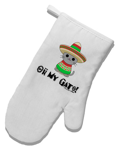 Oh My Gato - Cinco De Mayo White Printed Fabric Oven Mitt by TooLoud-Oven Mitt-TooLoud-White-Davson Sales