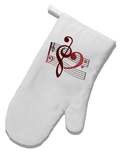 Heart Sheet Music White Printed Fabric Oven Mitt-Oven Mitt-TooLoud-White-Davson Sales