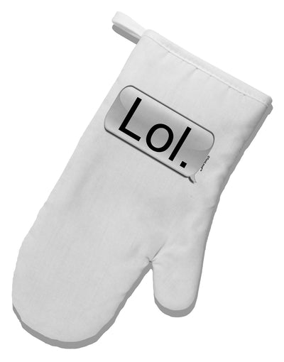 Lol Text Bubble White Printed Fabric Oven Mitt-Oven Mitt-TooLoud-White-Davson Sales