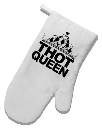 THOT Queen White Printed Fabric Oven Mitt-Oven Mitt-TooLoud-White-Davson Sales