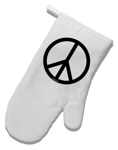 Peace Sign Symbol White Printed Fabric Oven Mitt-Oven Mitt-TooLoud-White-Davson Sales