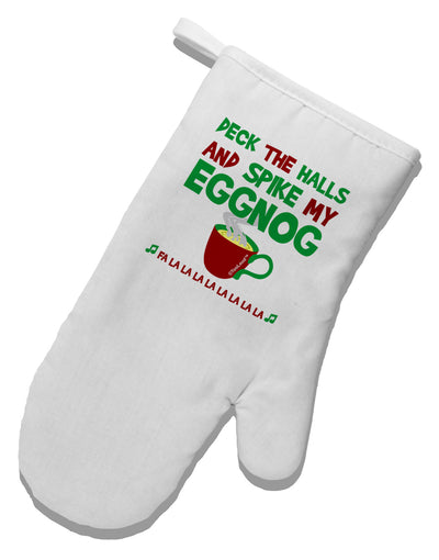 Spike My Eggnog White Printed Fabric Oven Mitt-Oven Mitt-TooLoud-White-Davson Sales