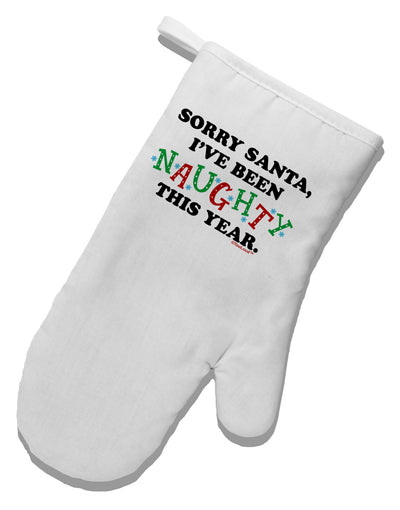 I've Been Naughty This Year White Printed Fabric Oven Mitt-Oven Mitt-TooLoud-White-Davson Sales