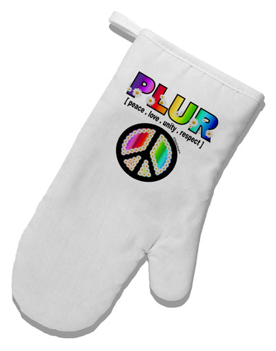 PLUR Rainbow White Printed Fabric Oven Mitt-Oven Mitt-TooLoud-White-Davson Sales