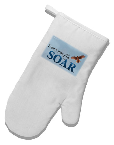 Don't Just Fly SOAR White Printed Fabric Oven Mitt-Oven Mitt-TooLoud-White-Davson Sales