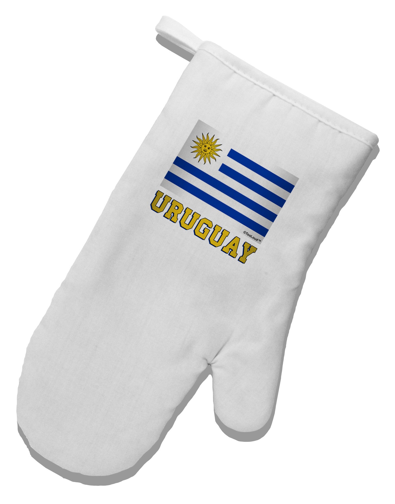 TooLoud Uruguay Flag White Printed Fabric Oven Mitt-Oven Mitt-TooLoud-White-Davson Sales