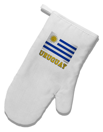 TooLoud Uruguay Flag White Printed Fabric Oven Mitt-Oven Mitt-TooLoud-White-Davson Sales