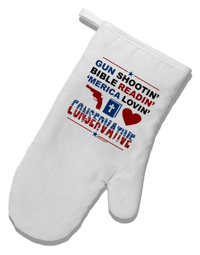 Gun Shootin' Conservative White Printed Fabric Oven Mitt-Oven Mitt-TooLoud-White-Davson Sales