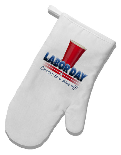 Labor Day - Cheers White Printed Fabric Oven Mitt-Oven Mitt-TooLoud-White-Davson Sales