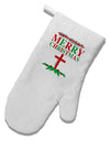 No Happy Holidays&#44; Merry Christmas White Printed Fabric Oven Mitt-Oven Mitt-TooLoud-White-Davson Sales