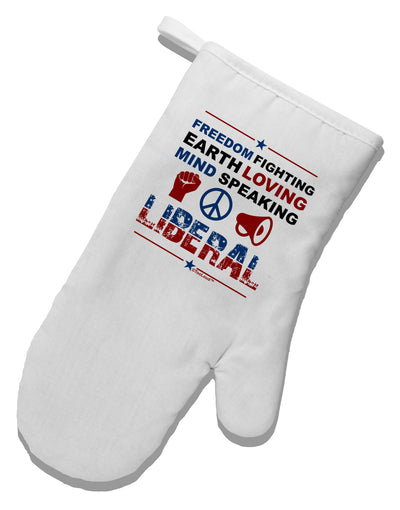 Freedom Fighting Liberal White Printed Fabric Oven Mitt-Oven Mitt-TooLoud-White-Davson Sales