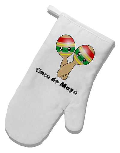 Cute Maracas Design - Cinco de Mayo White Printed Fabric Oven Mitt by TooLoud-Oven Mitt-TooLoud-White-Davson Sales