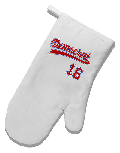 Democrat Jersey 16 White Printed Fabric Oven Mitt-Oven Mitt-TooLoud-White-Davson Sales