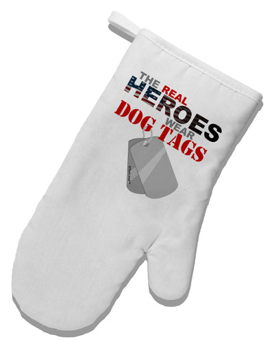 Heroes Dog Tags White Printed Fabric Oven Mitt-Oven Mitt-TooLoud-White-Davson Sales