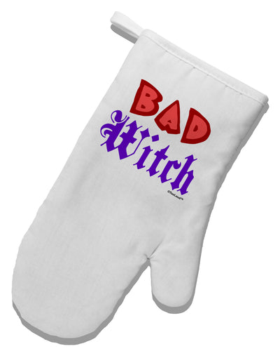 Bad Witch Color Red White Printed Fabric Oven Mitt-Oven Mitt-TooLoud-White-Davson Sales