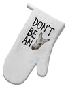 Don't Be An Ass White Printed Fabric Oven Mitt-Oven Mitt-TooLoud-White-Davson Sales