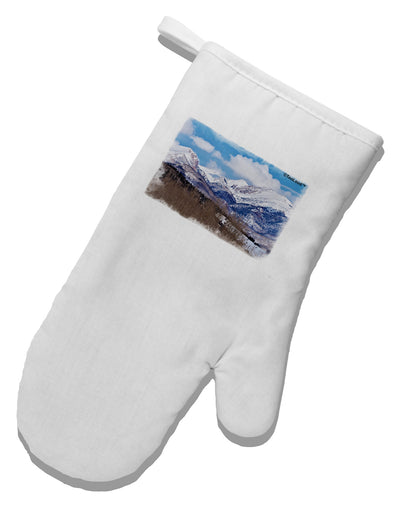 Pikes Peak White Printed Fabric Oven Mitt-Oven Mitt-TooLoud-White-Davson Sales