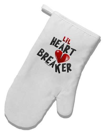 Lil Heart Breaker White Printed Fabric Oven Mitt-Oven Mitt-TooLoud-White-Davson Sales