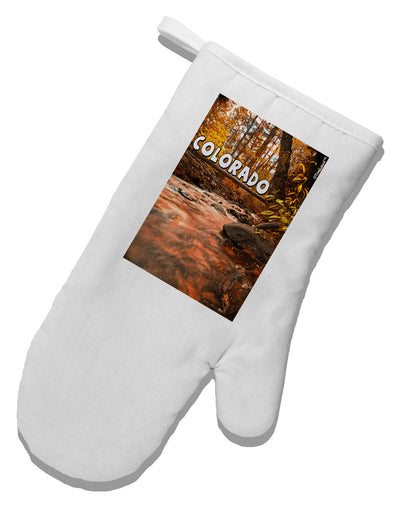 Mt Shavano Colorado Text White Printed Fabric Oven Mitt-Oven Mitt-TooLoud-White-Davson Sales