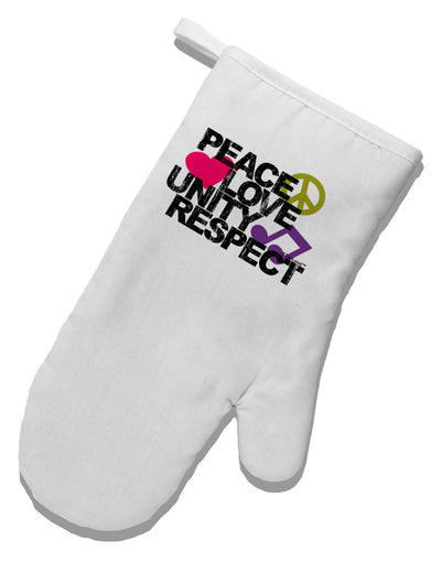 PLUR Distressed Text White Printed Fabric Oven Mitt-Oven Mitt-TooLoud-White-Davson Sales