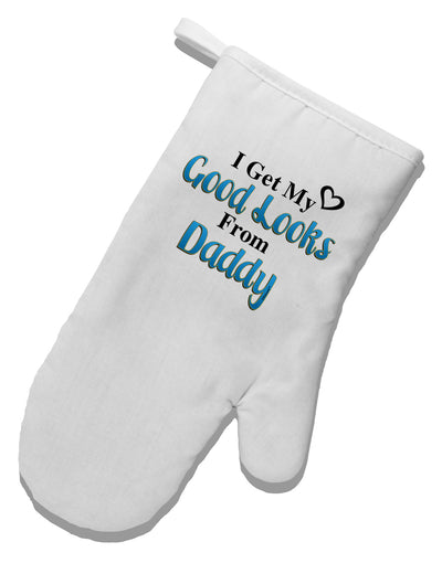 Good Looks From Daddy White Printed Fabric Oven Mitt-Oven Mitt-TooLoud-White-Davson Sales