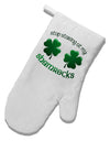 Stop Staring At My Shamrocks White Printed Fabric Oven Mitt-Oven Mitt-TooLoud-White-Davson Sales