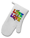 Love Is Love Gay Pride White Printed Fabric Oven Mitt-Oven Mitt-TooLoud-White-Davson Sales