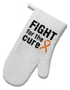 Fight for the Cure - Orange Ribbon Leukemia White Printed Fabric Oven Mitt-Oven Mitt-TooLoud-White-Davson Sales