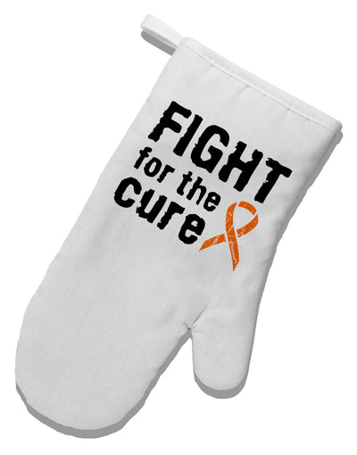 Fight for the Cure - Orange Ribbon Leukemia White Printed Fabric Oven Mitt-Oven Mitt-TooLoud-White-Davson Sales