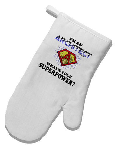 Architect - Superpower White Printed Fabric Oven Mitt-Oven Mitt-TooLoud-White-Davson Sales