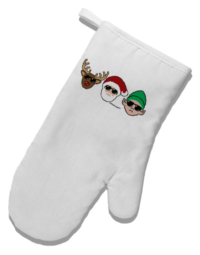 The X-mas Squad White Printed Fabric Oven Mitt-Oven Mitt-TooLoud-White-Davson Sales