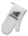 Lion Watercolor B Text White Printed Fabric Oven Mitt-Oven Mitt-TooLoud-White-Davson Sales