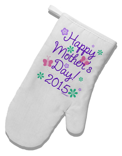 Happy Mother's Day (CURRENT YEAR) White Printed Fabric Oven Mitt by TooLoud-Oven Mitt-TooLoud-White-Davson Sales