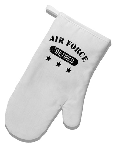 Retired Air Force White Printed Fabric Oven Mitt by TooLoud-Oven Mitt-TooLoud-White-Davson Sales