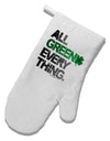All Green Everything Distressed White Printed Fabric Oven Mitt-Oven Mitt-TooLoud-White-Davson Sales