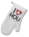 I Heart Houston White Printed Fabric Oven Mitt-Oven Mitt-TooLoud-White-Davson Sales