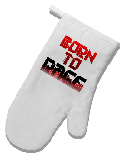 Born To Rage Red White Printed Fabric Oven Mitt-Oven Mitt-TooLoud-White-Davson Sales