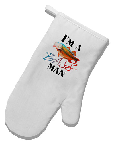 I'm A Bass Man Watercolor White Printed Fabric Oven Mitt-Oven Mitt-TooLoud-White-Davson Sales