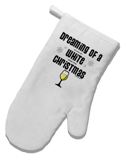 White Wine For Christmas White Printed Fabric Oven Mitt-Oven Mitt-TooLoud-White-Davson Sales