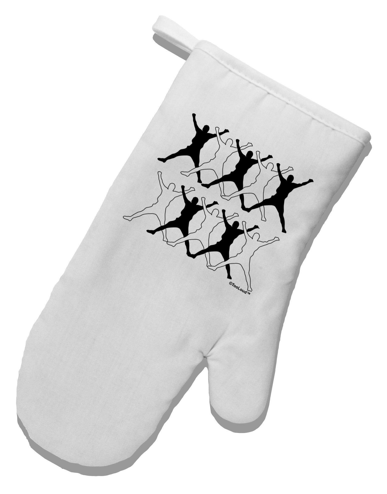 Ten Lords A Leaping White Printed Fabric Oven Mitt-Oven Mitt-TooLoud-White-Davson Sales
