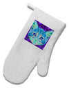 Geometric Kitty Inverted White Printed Fabric Oven Mitt-Oven Mitt-TooLoud-White-Davson Sales