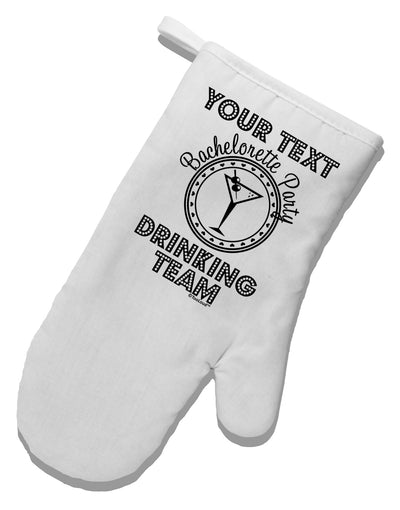 Personalized -Name- Bachelorette Party Drinking Team White Printed Fabric Oven Mitt-Oven Mitt-TooLoud-White-Davson Sales