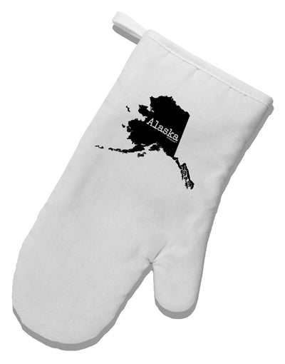 Alaska - United States Shape White Printed Fabric Oven Mitt-Oven Mitt-TooLoud-White-Davson Sales