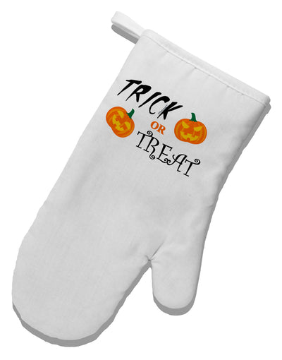 Trick or Treat Pumpkins White Printed Fabric Oven Mitt-Oven Mitt-TooLoud-White-Davson Sales