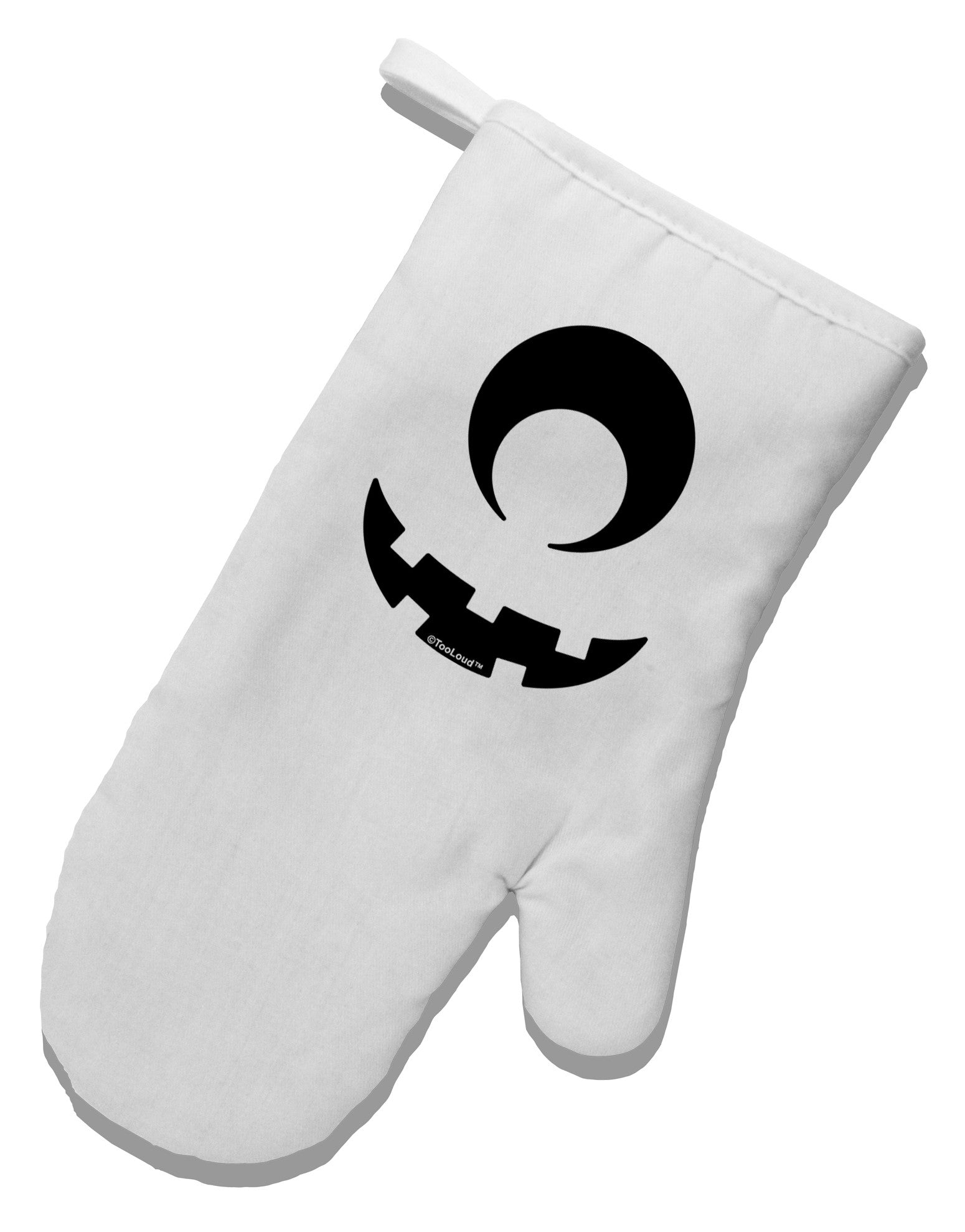 Cyclops Jack-o-Lantern White Printed Fabric Oven Mitt-Oven Mitt-TooLoud-White-Davson Sales