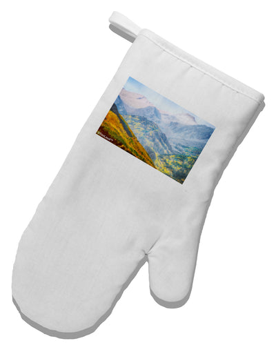 Colorado Fog Mountains White Printed Fabric Oven Mitt-Oven Mitt-TooLoud-White-Davson Sales