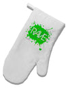 Rave Splatter Green White Printed Fabric Oven Mitt-Oven Mitt-TooLoud-White-Davson Sales