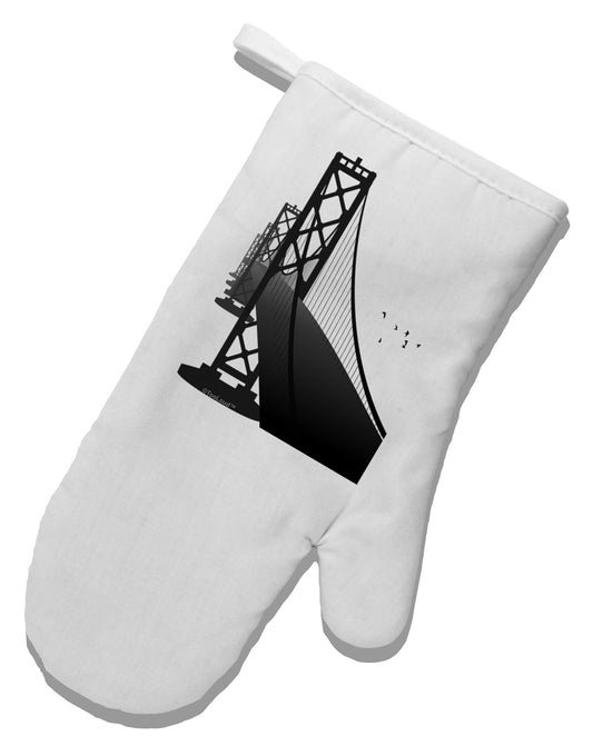 San Francisco Bay Bridge White Printed Fabric Oven Mitt-Oven Mitt-TooLoud-White-Davson Sales