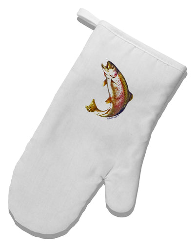 Rainbow Trout White Printed Fabric Oven Mitt-Oven Mitt-TooLoud-White-Davson Sales