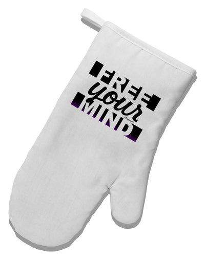 Free Your Mind Text White Printed Fabric Oven Mitt-Oven Mitt-TooLoud-White-Davson Sales